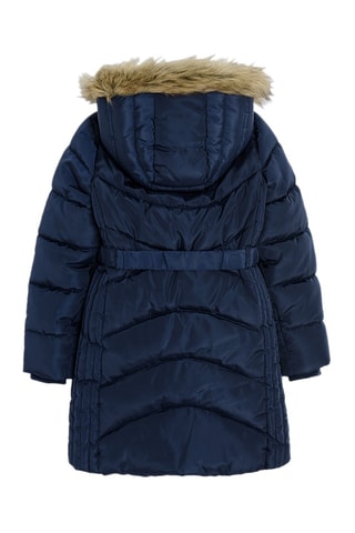 Gewatteerde Jas met Capuchon - Marineblauw