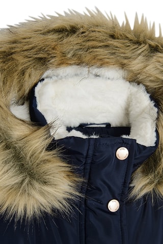 Gewatteerde Jas met Capuchon - Marineblauw