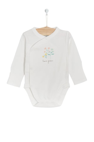 2 Biologisch Katoenen Rompertjes - Turquoise en Wit