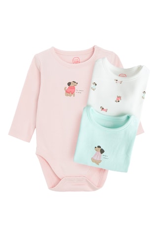 3 Rompertjes - Roze en Zeegroen