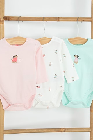 3 Rompertjes - Roze en Zeegroen