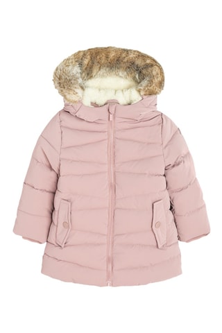 Gewatteerde Jas met Capuchon - Nude