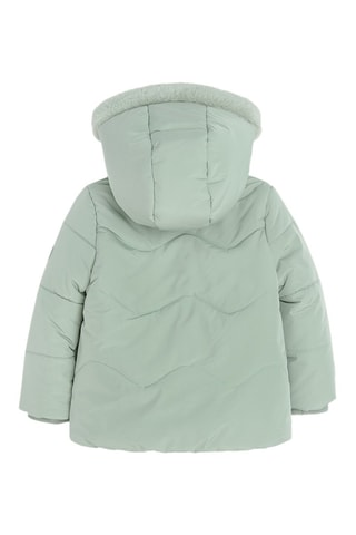 Gewatteerde Jas met Capuchon - Zeegroen