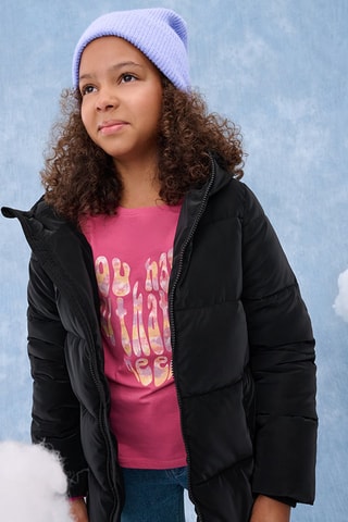 Gewatteerde Jas met Capuchon - Zwart