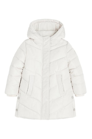 Gewatteerde Jas met Capuchon - Ecru