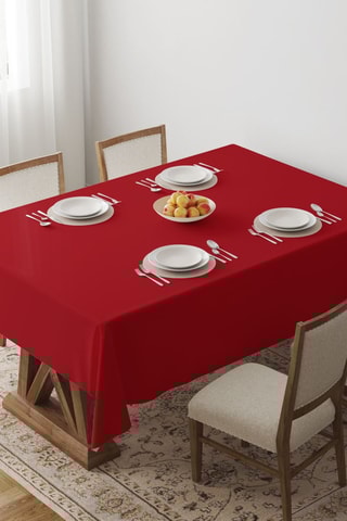 Nappe rectangulaire - Rouge - 140 x 220 cm