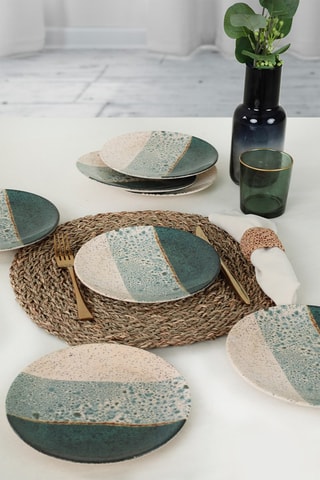 6 assiettes à dessert en céramique - 
20 cm