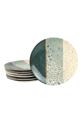 6 assiettes à dessert en céramique - 
20 cm