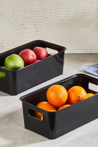 2 boîtes de rangement en plastique sans BPA - 17 x 31 x 10,5 cm