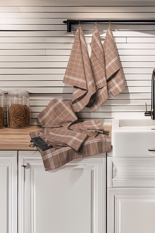 10 torchons - Marron - 50 x 70 cm