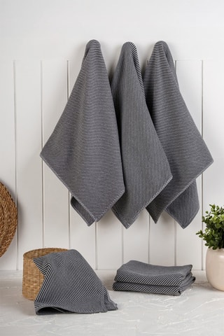 6 torchons de cuisine - Anthracite