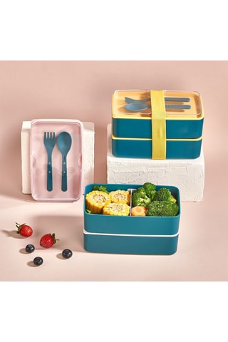 2 lunch box en plastique sans BPA - 18,5 x 11 x 5 cm