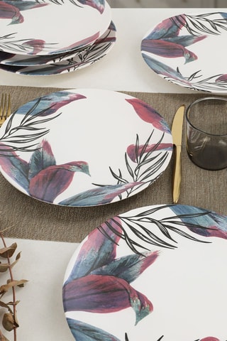 6 assiettes plates en céramique - 25 cm