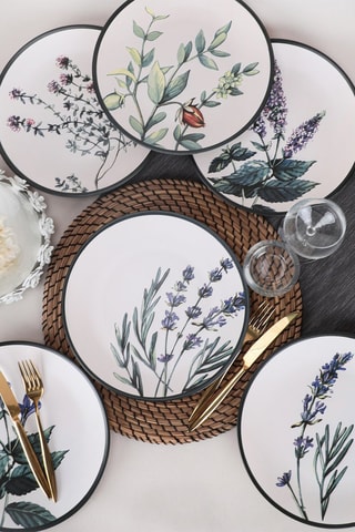 6 assiettes plates en céramique 
25 cm