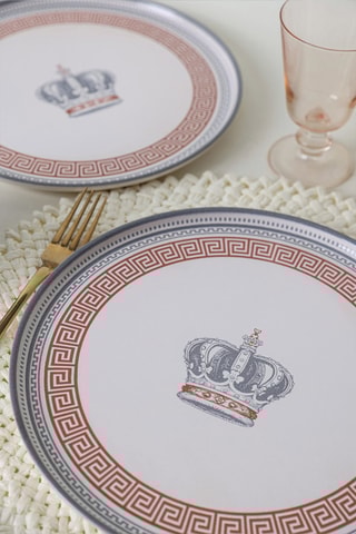 6 assiettes plates en grès  - 28 cm