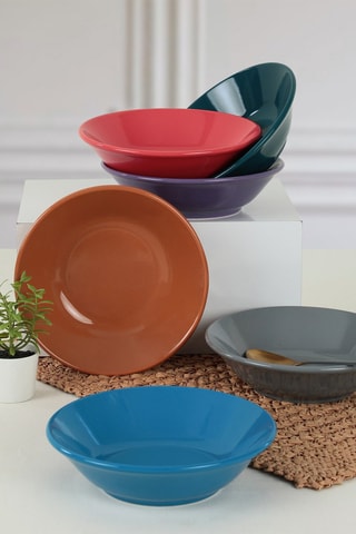 6 assiettes de service en céramique   18 cm