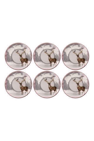 6 assiettes plates en céramique - 25,5 cm