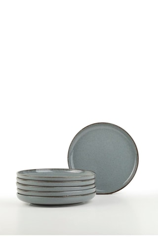 6 assiettes plates en porcelaine - 19 cm