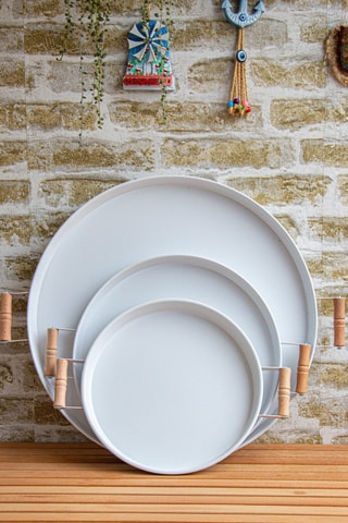 3 plateaux de service - 30 x 30 x 2/37 x 37 x 2/51 x 51 x 3 cm