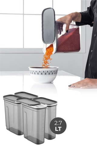 4 boîtes de conservation en plastique sans BPA - 270 cl