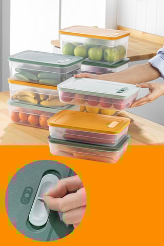 9 boîtes de conservation sans BPA - 2,5 / 3,8 / 5 l - Orange et vert