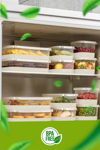 10 boîtes avec couvercles en plastique sans BPA - 55 à 200 cl