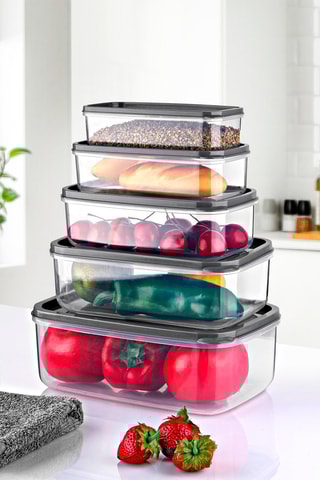 5 boîtes de conservation - 0,3 / 0,5 / 0,8 / 1,3 / 2,1 l