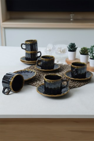 Service à thé en grès - 6 personnes