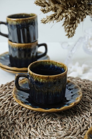 Service à thé en grès - 6 personnes