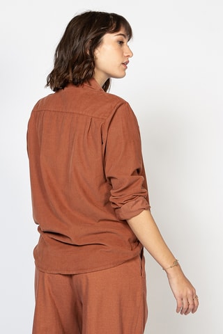 Camisa regular - Vermelho-tijolo