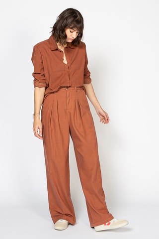 Camisa regular - Vermelho-tijolo