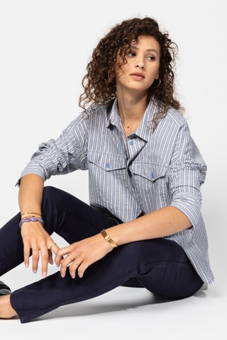 Camisa oversize - Azul-marinho