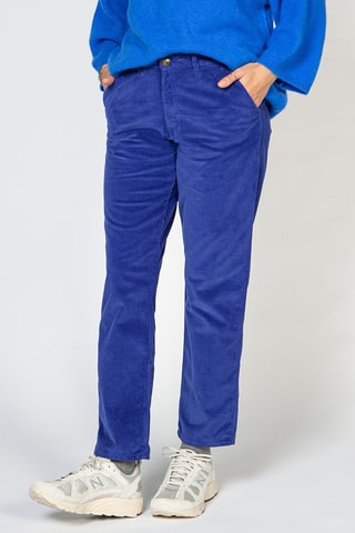 Calças relaxed em veludo - Azul