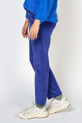 Calças relaxed em veludo - Azul