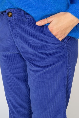 Calças relaxed em veludo - Azul