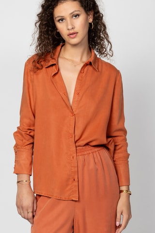 Camisa regular - Vermelho-tijolo