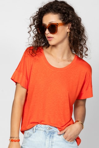 T-shirt em linho - Laranja