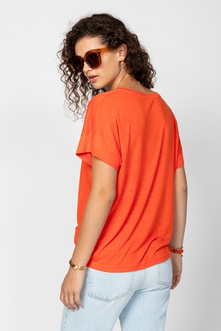 T-shirt em linho - Laranja