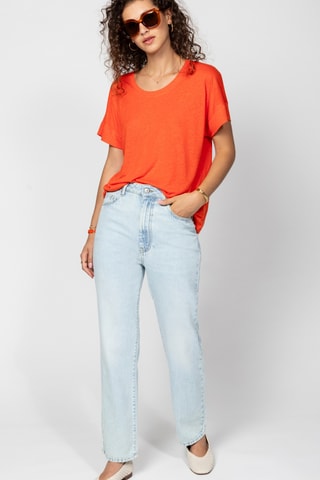 T-shirt em linho - Laranja