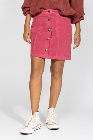 Saia direita em veludo - Rosa
