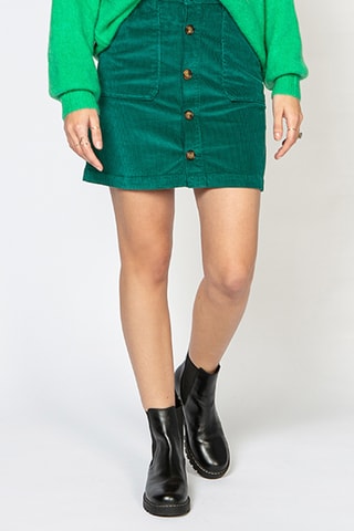 Saia direita em veludo - Verde