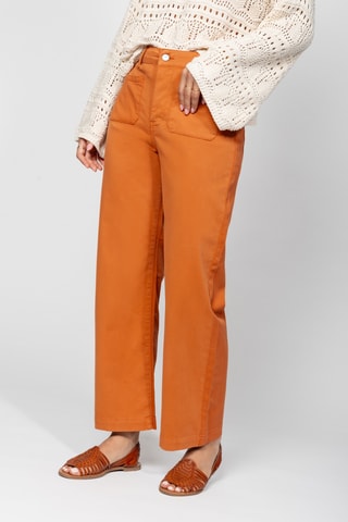 Calças de cintura alta - Vermelho-tijolo