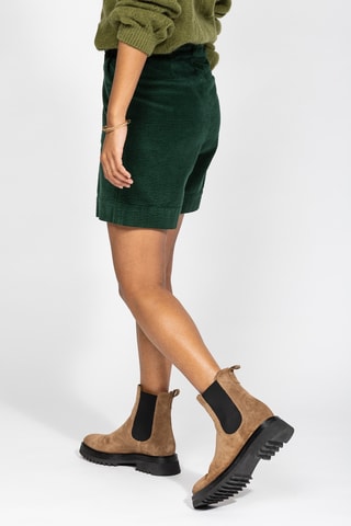 Calções de cintura subida - Verde-escuro