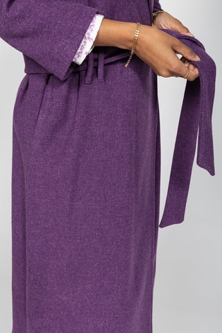 Casaco de malha comprido em lã - Violeta