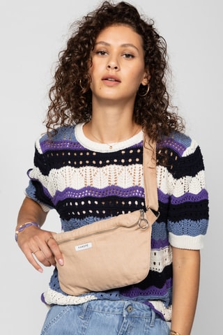 Mala a tiracolo em algodão biológico - Nude