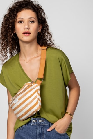 Mala a tiracolo - Branco e dourado