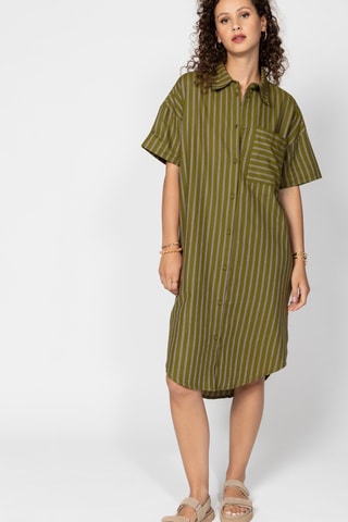 Vestido-camisa - Verde-azeitona