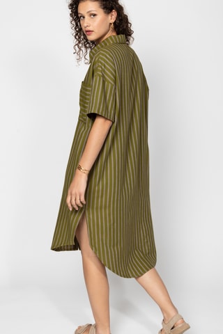 Vestido-camisa - Verde-azeitona