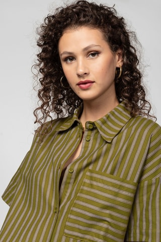 Vestido-camisa - Verde-azeitona