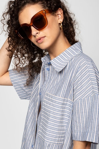 Vestido-camisa - Azul-marinho